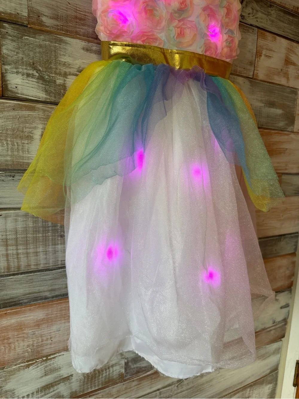 Target Light-Up Pink Floral Rainbow Tulle Costume Dress